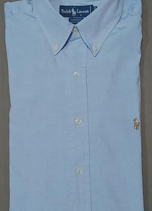 Воротник 41 см vintage ralph lauren size 16-35 голубая oxford рубашка  
yarmouth 100% cotton made in hong kong