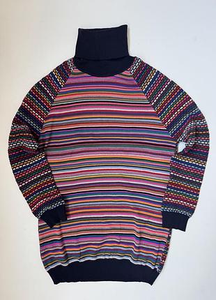Подовжений вовняний светр mia zia під горло у стилі missoni