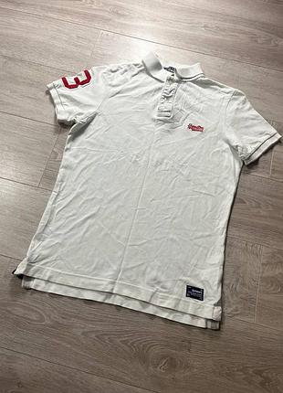 Мужское белое поло superdry
