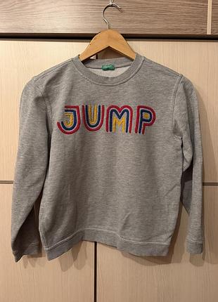 Худі для хлопчика benetton сіре з написом jump
