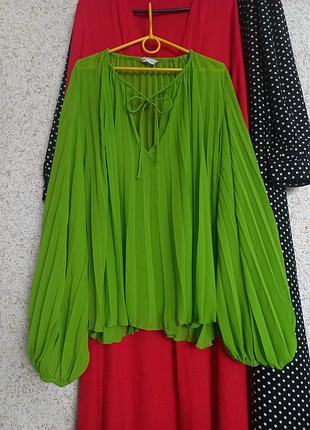 Блуза блузка плісе zara xl