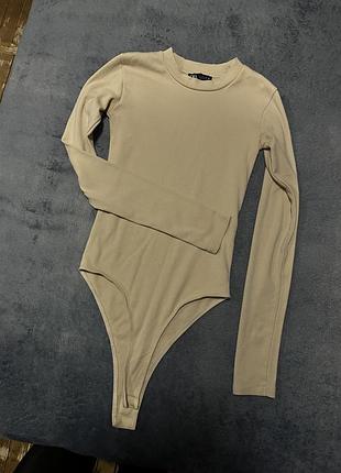 Жіноче боді zara бежеве, розмір xs