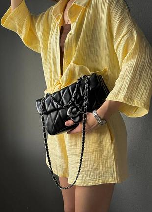 Сумка coach черная с серебром