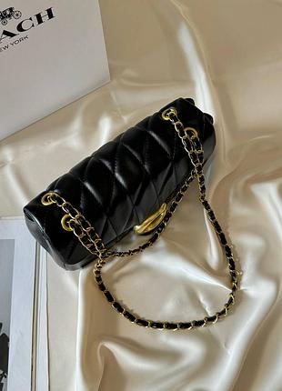 Сумка coach черная с золотом 2