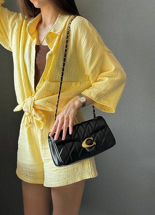 Сумка coach черная с золотом 4