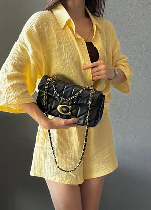 Сумка coach черная с золотом 5