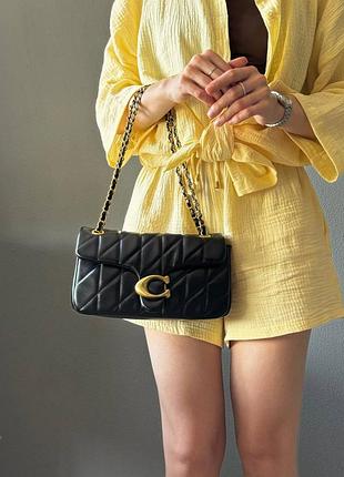 Сумка coach черная с золотом 6