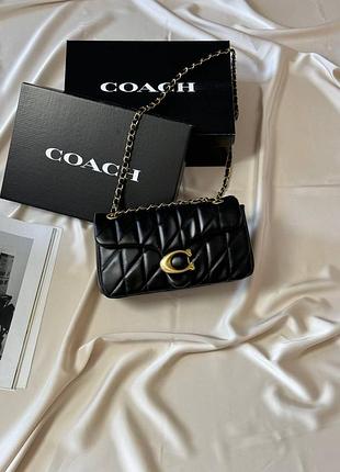 Сумка coach чорна із золотом