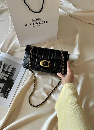 Сумка coach черная с золотом 3