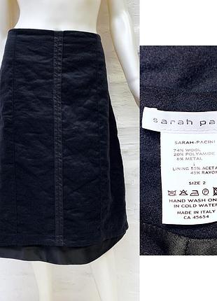 Sarah pacini оригинальная итальянская юбка шерстяная асимметричная юбка sarah pacini черная миди размер 2