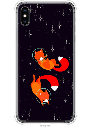Чехол на iphone xs max лисички в космосе из силикона fch_0176011
