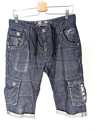 Джинсові шорти карго eto jeans 32r з накладними кишенями