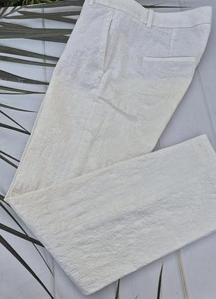 Жаккардовые белые брюки zara women