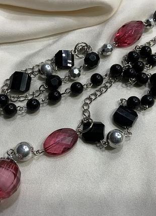 ✨ 🎭 🩷 колье- сотуар с подвесом и гранеными кристаллами vintage statement y-necklace lariat 🩷 🎭 ✨