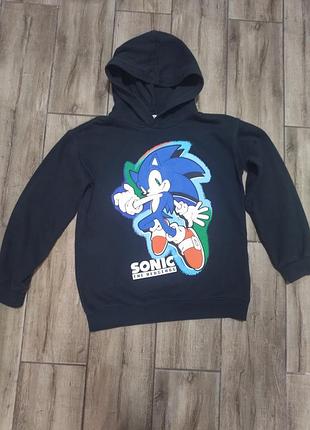 Толстовка для хлопчиків h&m sonic на флісі, чорна, 8-10 років