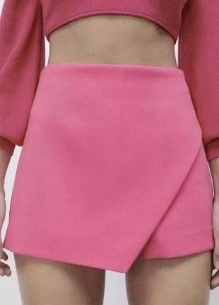 Шорти-спідниця жіноча zara рожева