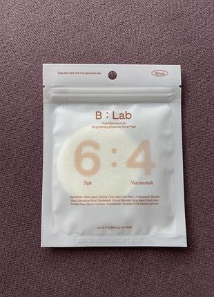 B: lab yuja + niacinamide toner pass осветляющие тонер-педы 10 шт