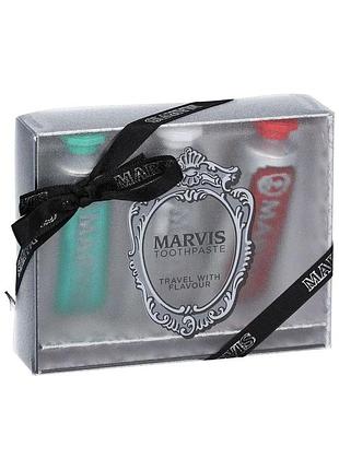 Подарочный набор marvis 3x25 мл (classic strong mint , whitening mint, cinnamon mint) — для ежедневной гигиены полости рта