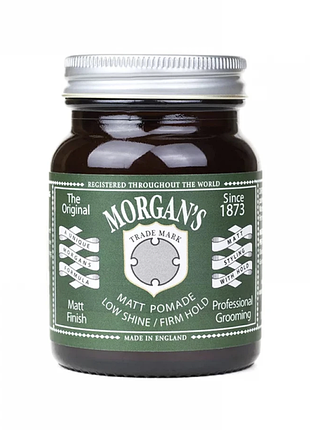 Матова помада morgans matt pomade low shine/firm hold 100 г — для чоловічого укладання волосся й барбершопу