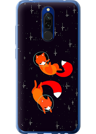 Чехол на xiaomi redmi 8 лисички в космосе из силикона fch_0013527