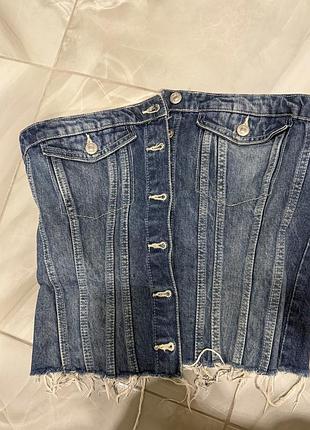 Жіночий zara  джинсовий топ синього кольору