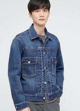 Куртка чоловіча джинсова uniqlo japan denim pocket синя