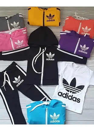 Костюм трійка adidas утеплений для хлопчиків та дівчаток, розміри 80-122