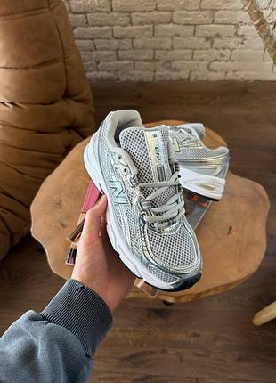 Женские кроссовки new balance 740 silver/white (глянцевые)