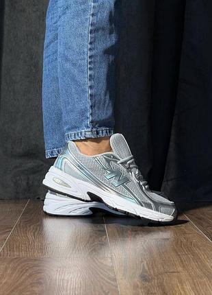 Мужские кроссовки new balance 740 silver/white (глянцевые)