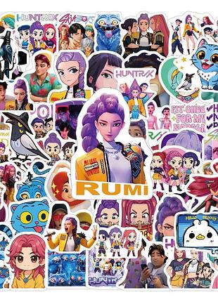 Игрушка наклейки 60 шт kpop demon hunters кей-поп охотницы на демонов для детей (l_14973)