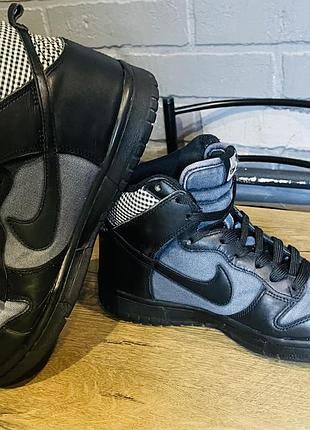 Кросівки nike високі чорно-сірі