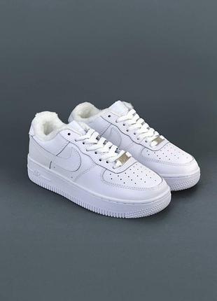 Кросівки теплі nike air force 1 low white fur