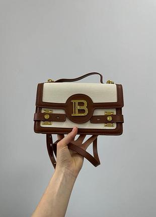 Сумка balmain b-buzz 24 cream/brown 2
