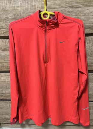 Кофта спортивна жіноча nike dri-fit розмір xl помаранчева з рукавом на великий палець
