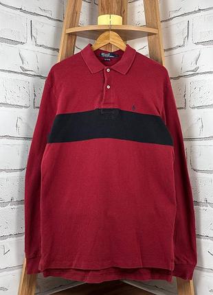 Кофта ralph lauren регбойка бордовая винтажная