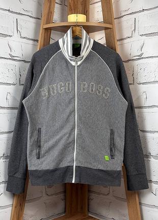 Кофта на замке hugo boss серая в полоску размер ххл