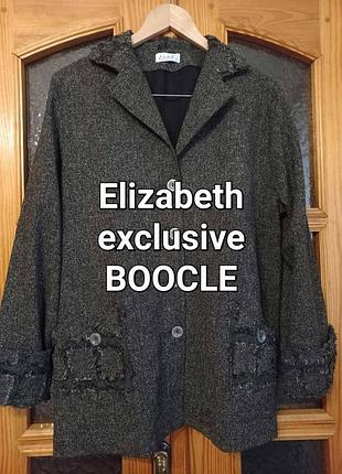 Р.54 красивий темно-сірий осінній піджак букле меланж фірмовий elizabeth exclusive