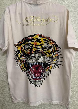 Поло/ футболка з тигром, бренд ed hardy by christian audigier, розмір l