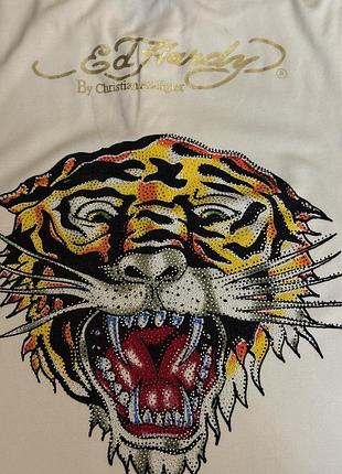 Поло/ футболка з тигром, бренд ed hardy by christian audigier, розмір l