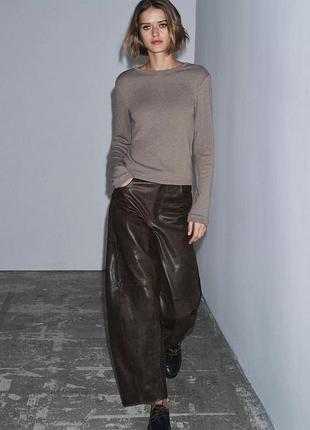 Трикотажний базовий лонг лонгслів zara / базовый трикотажный лонгслив зара