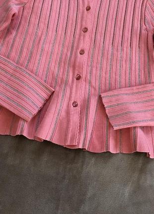 Шикарный вязаный кардиган с полосками из люрекса свитер джемпер twin-set2 фото