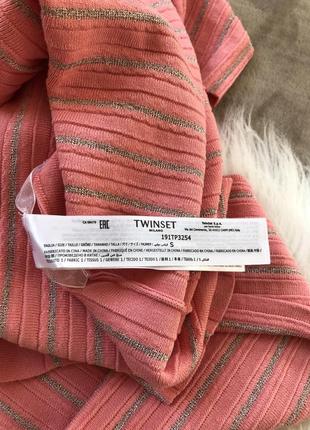 Шикарный вязаный кардиган с полосками из люрекса свитер джемпер twin-set5 фото