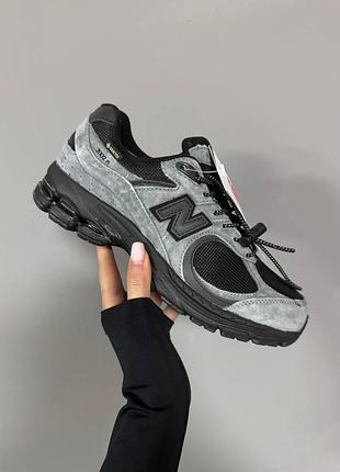 Серые кроссовки унисекс new balance 2002r gore-tex grey black х нью беланс 36