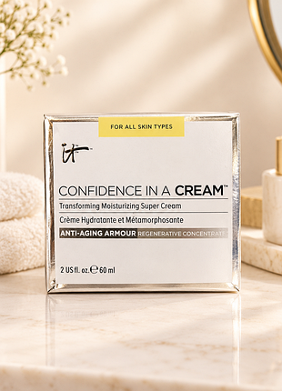 Крем для обличчя it cosmetics confidence in a cream – це зволожуючий анти-ейдж крем, призначений для всіх типів шкіри,включаючи суху,чутливу та вікову