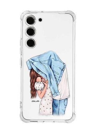 Чехол с утолщёнными углами на samsung galaxy s22 plus поцелуй (принт 33)