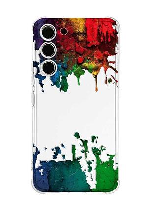 Чехол с утолщёнными углами на samsung galaxy s22 plus краски (принт 249)