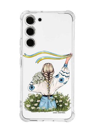 Чохол з потовщеними кутами на samsung galaxy s22 plus дівчина зі стрічкою (принт 17)
