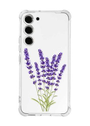 Чехол с утолщёнными углами на samsung galaxy s22 plus лаванда (принт 28)