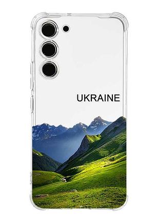 Чохол з потовщеними кутами на samsung galaxy s22 plus карпати україна (принт 409)