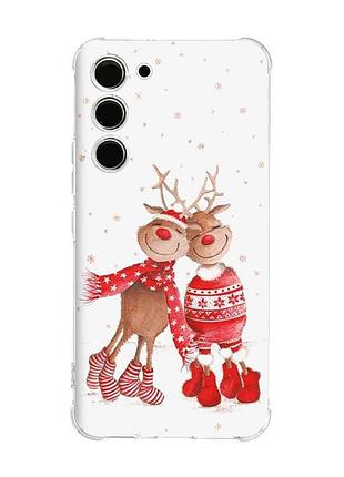 Чехол с утолщёнными углами на samsung galaxy s22 plus весёлые олени (принт 150)